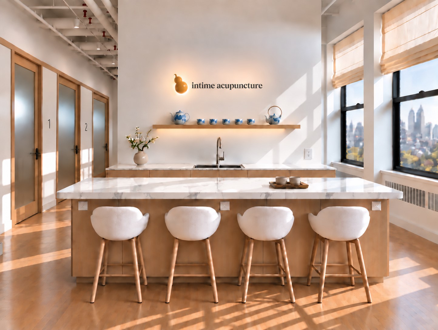 Commercial Interior Design NYC, Acupuncture Clinic Design, Wellness Center Design, Medical Office Interior Design, Healthcare Interior Design NYC, Treatment Room Design.